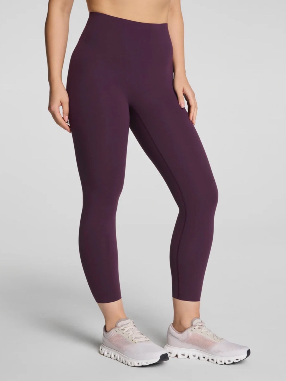 SPANX Seamless High-Rise Crop 7/8 Leggings in Blackberry